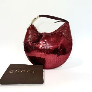 RARE Vintage Gucci Red Sequin and Lizard Bag